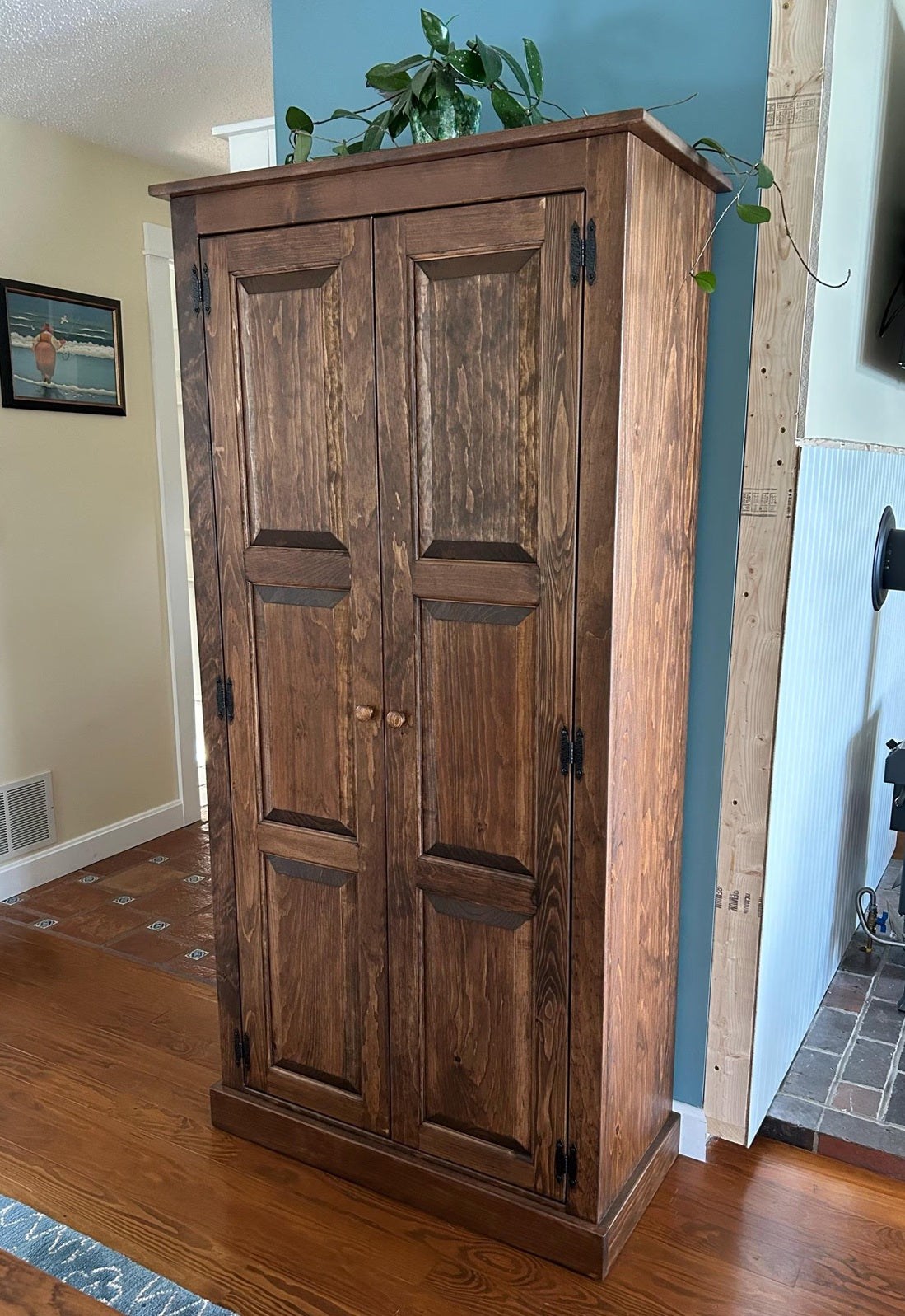 pantry cabinet, kitchen cabinet, home furniture, living room, bookcase, bookshelf, Amish handmade, books, Primitive, vintage, organizer, cupboard, rustic case goods