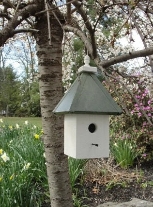 Bird House - Hanging - 1 Nesting Compartment - Handmade - Weather Resistant Birdhouse Outdoor - Home & Living:Outdoor & Gardening:Feeders & Birdhouses:Birdhouses