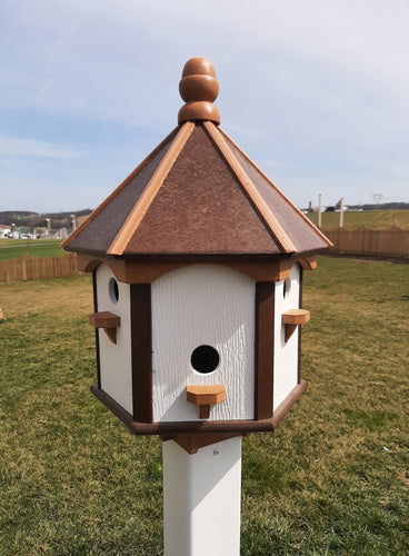 Amish Made Gazebo Birdhouse in Multiple Colors, Large 6 Holes Poly Lumber With 6 Nesting Compartments - Home & Living:Outdoor & Gardening:Feeders & Birdhouses:Birdhouses