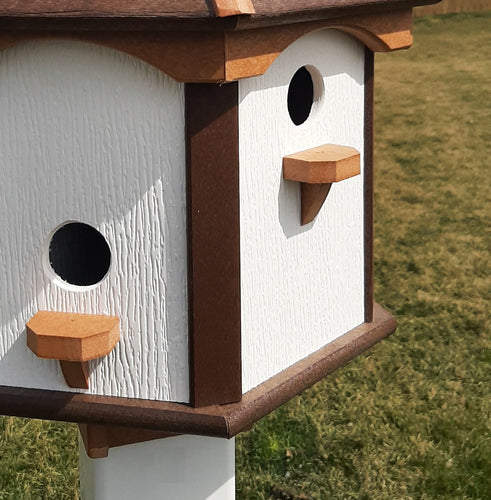 Bird House - Amish Handmade -  X-Large 6 Nesting Compartments -  Poly Lumber Bird House - Amish Outdoor Birdhouse - Home & Living:Outdoor & Gardening:Feeders & Birdhouses:Birdhouses