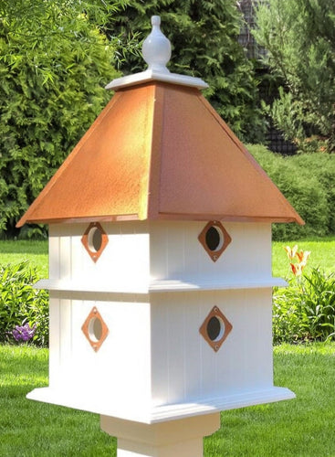 Bird House - 8 Nesting Compartments - Handmade - Large - Metal Predator Guards - Weather Resistant - Pole Not Included - Birdhouse Outdoor - Home & Living:Outdoor & Gardening:Feeders & Birdhouses:Birdhouses