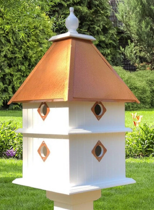 Bird House - 8 Nesting Compartments - Handmade - Large - Metal Predator Guards - Weather Resistant - Pole Not Included - Birdhouse Outdoor - Home & Living:Outdoor & Gardening:Feeders & Birdhouses:Birdhouses