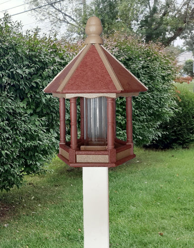 Bird Feeder - Poly Lumber - Amish Handmade - Weather Resistant - Premium Feeding Tube - Easy Mounting on 4"x4" Post - Home & Living:Outdoor & Gardening:Feeders & Birdhouses:Bird Feeders