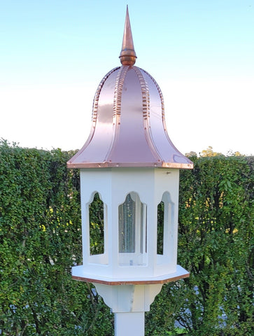 Octagon Copper Roof Poly Bird Feeder Amish Handmade Extra Large