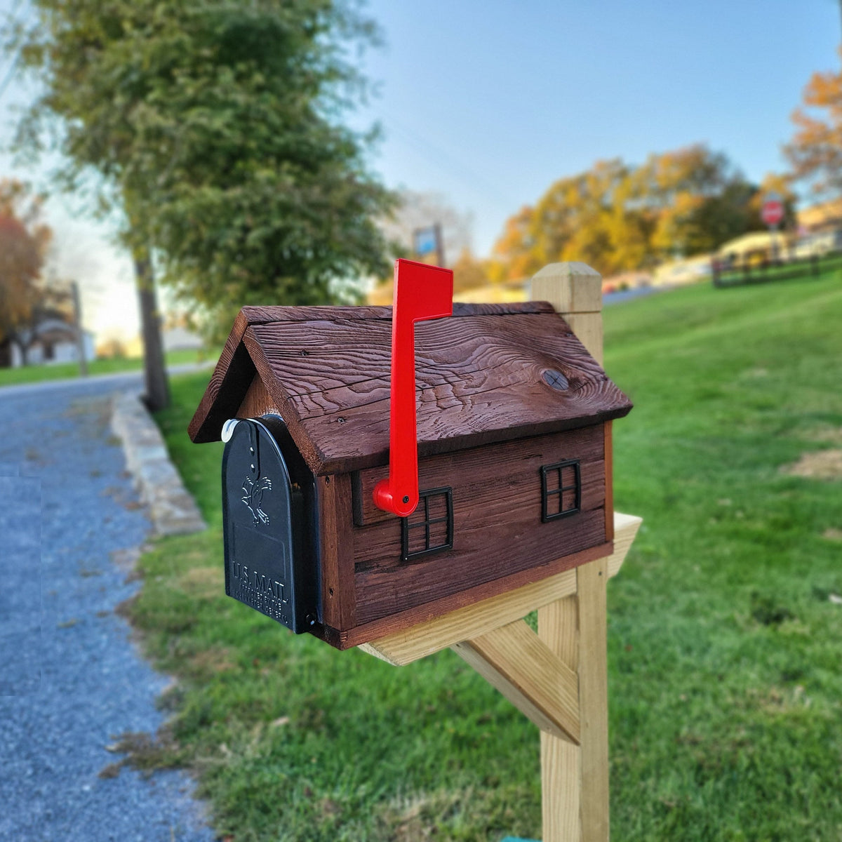 Rustic Mailbox Amish Handmade Wooden Rustic Reclaimed Lumber With Meta ...