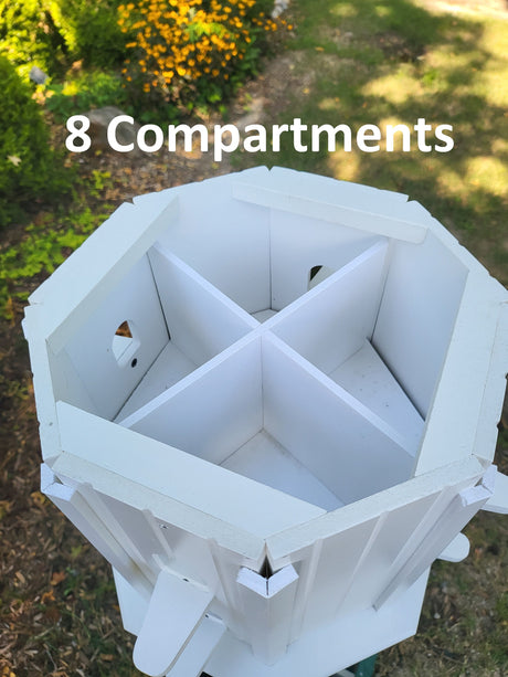 Birdhouse With Copper Roof Handmade, Octagon Shape, Extra Large With 8 Nesting Compartments, Weather Resistant Birdhouse Outdoor - Copper Roof
