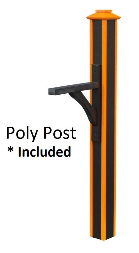 Amish Mailbox Kit of Handmade Poly Mailbox and Poly Post With Birds Design - Barn Mailboxes Poly