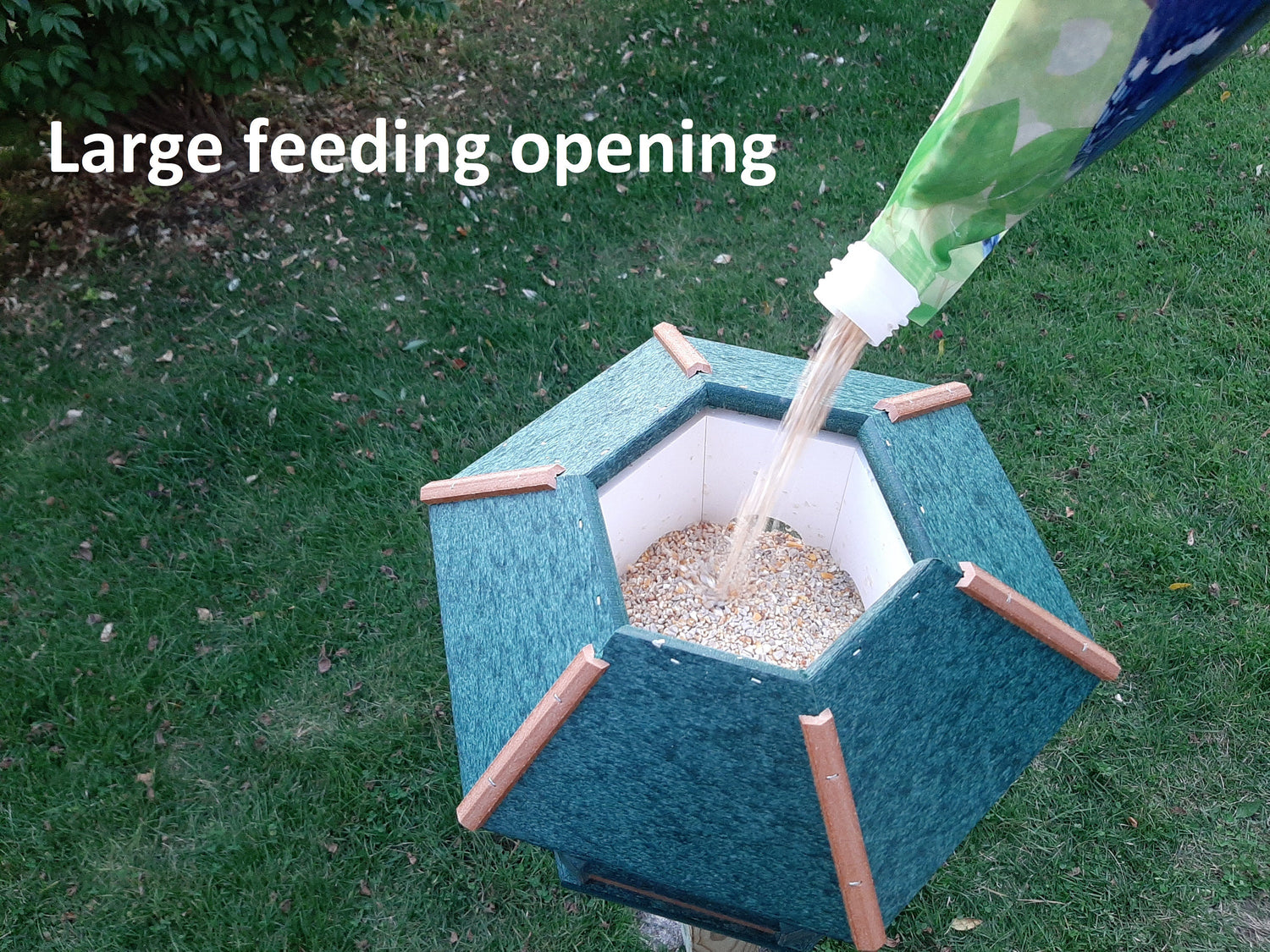 X-Large Bird Feeder - Poly Lumber - Amish Handmade - Weather Resistant - Large Feeding Opening - Easy Mounting on 4&quot;x4&quot; Pole/Post - Home & Living:Outdoor & Gardening:Feeders & Birdhouses:Bird Feeders