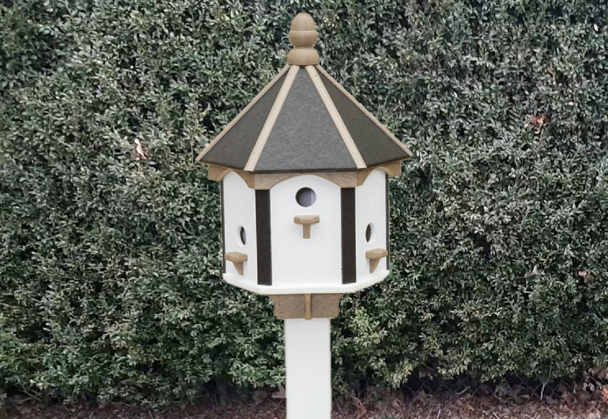 Bird House Gazebo Poly Amish Made With 6 Nesting Compartments X-Large Weather Resistant - Home & Living:Outdoor & Gardening:Feeders & Birdhouses:Birdhouses