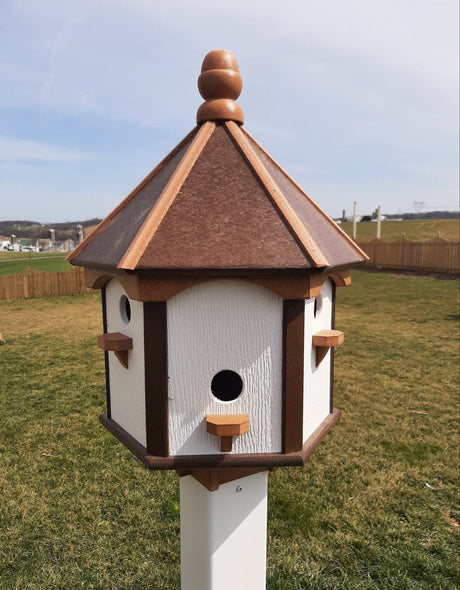 Bird House Gazebo Poly Amish Made With 6 Nesting Compartments X-Large Weather Resistant - Home & Living:Outdoor & Gardening:Feeders & Birdhouses:Birdhouses