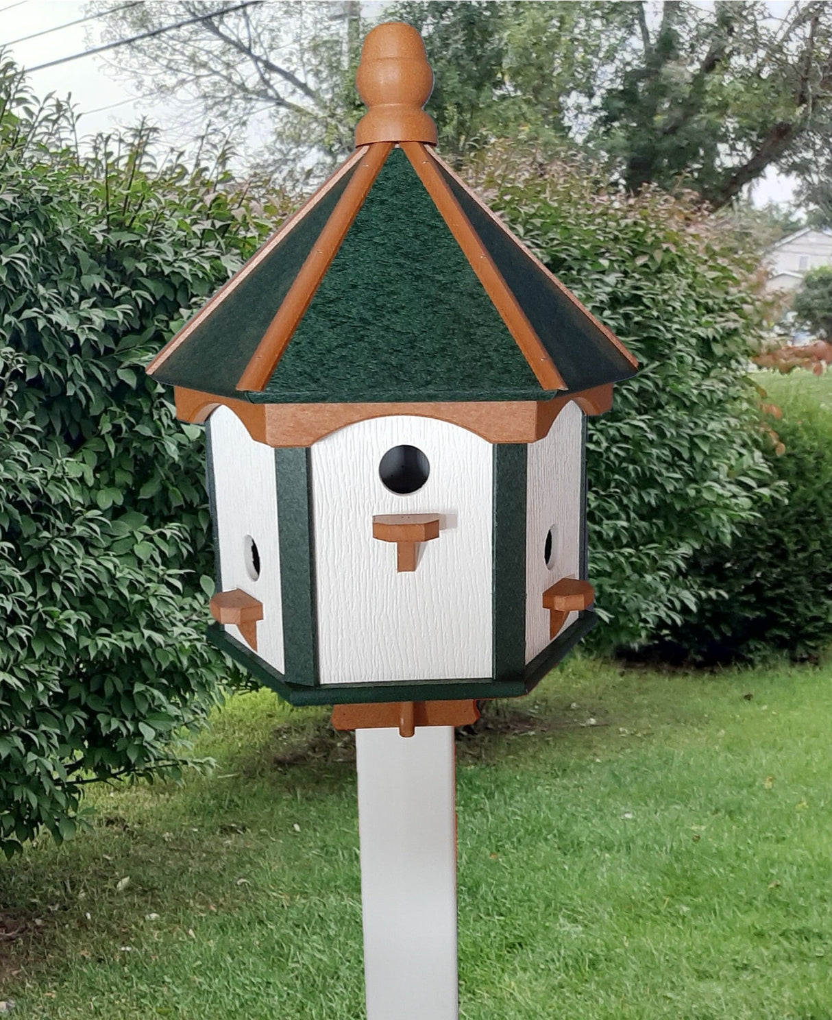 Bird House Gazebo Poly Amish Made With 6 Nesting Compartments X-Large Weather Resistant - Home & Living:Outdoor & Gardening:Feeders & Birdhouses:Birdhouses