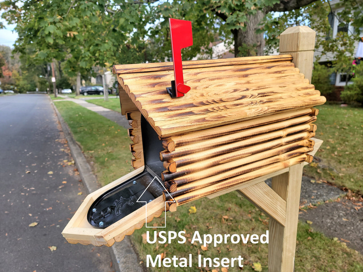 Amish Mailbox Handmade Pine Wood With Metal USPS Approved Mailbox Insert, Mailboxes Outdoor - Unique Mailboxes