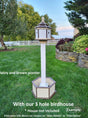 Planter Kit For Bird Feeder and Birdhouse - Ivory - Set of Planter & Post - Choose Planter Colors to Match Your House/Feeder - Planters and Posts