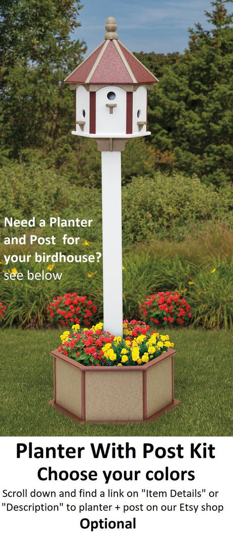 Bird House Gazebo Poly Amish Made With 6 Nesting Compartments X-Large Weather Resistant - Home & Living:Outdoor & Gardening:Feeders & Birdhouses:Birdhouses