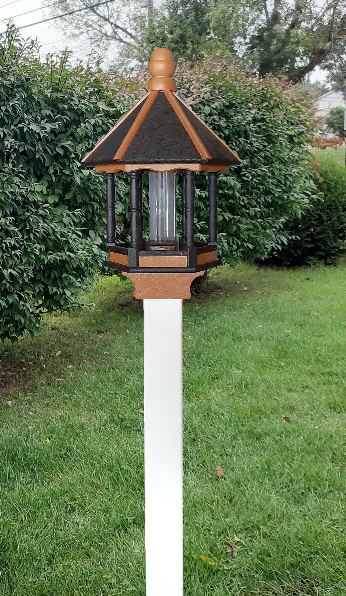 Gazebo Bird Feeder - Amish Handmade - Poly Lumber Weather Resistant - Premium Feeding Tube - Easy Mounting - Bird Feeder For Outdoors - Home & Living:Outdoor & Gardening:Feeders & Birdhouses:Bird Feeders