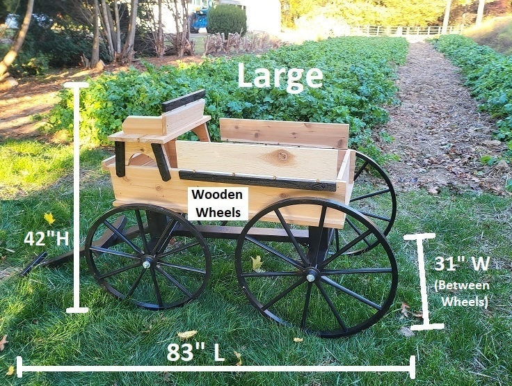 Hitch Wagon - Buckboard Wagon - Amish Handmade - Garden Decor - Country Decor- Primitive - Garden Decoration