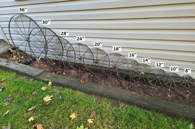 Metal Wheels  - Wagon Wheels - Buggy Wheels- Carriage Wheels - Amish Handmade - Country Decor- Primitive - Crafts