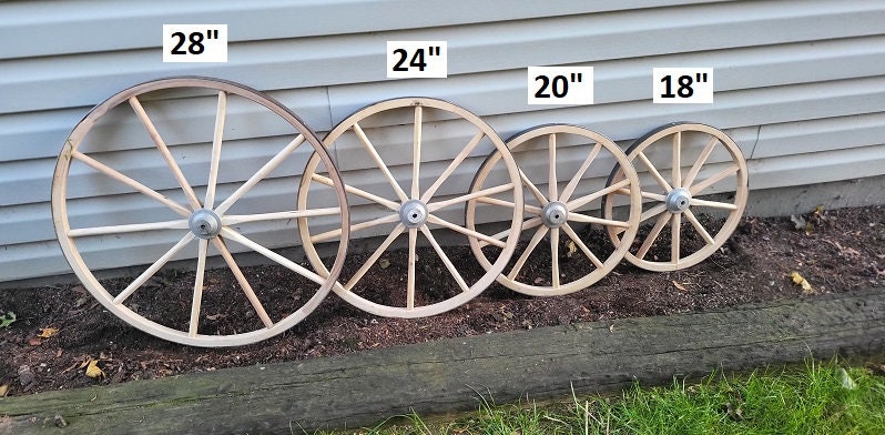 Wooden Hub Wheels  - Wagon Wheels - Buggy Wheels - Wooden Cart Wheels - Amish Handmade - Country Decor- Primitive - Crafts