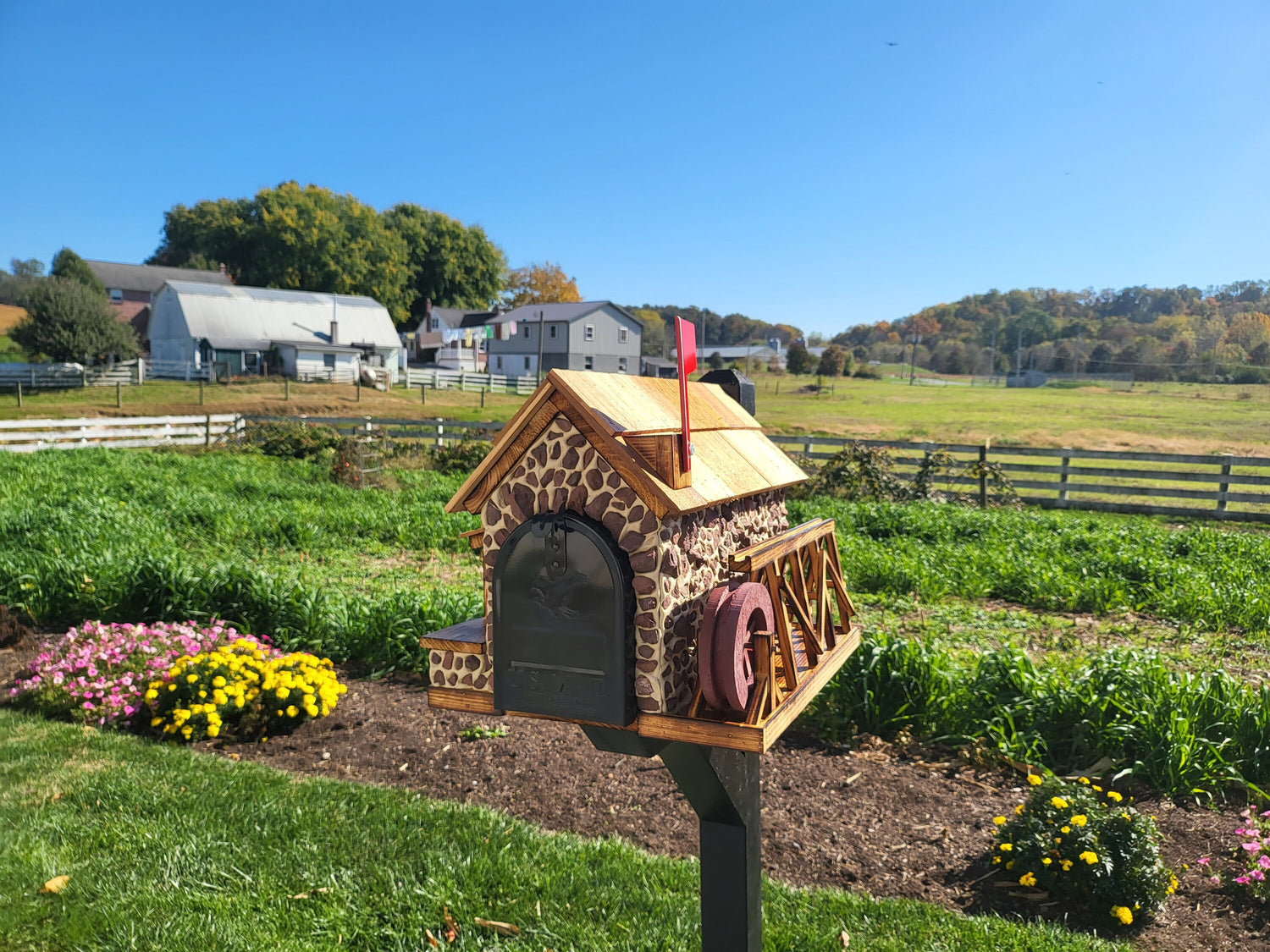 large mailbox, cottage mailbox, custom made mailbox, outdoor décor, farm mailbox, house mailbox, rural mailbox, decorative mailbox, cedar mailbox, blue mailbox, outdoor mailbox, handmade, better home and garden decorative mailboxes, unique mailboxes, cool mailboxes, modern mailbox yard art, post box, country décor, home & garden, colorful mailbox, handcrafted, letter box, two door mailbox, box for mail, unique, post box, aromatic cedar, home style mailbox, USPS approved, amish artisan, personalized gift,