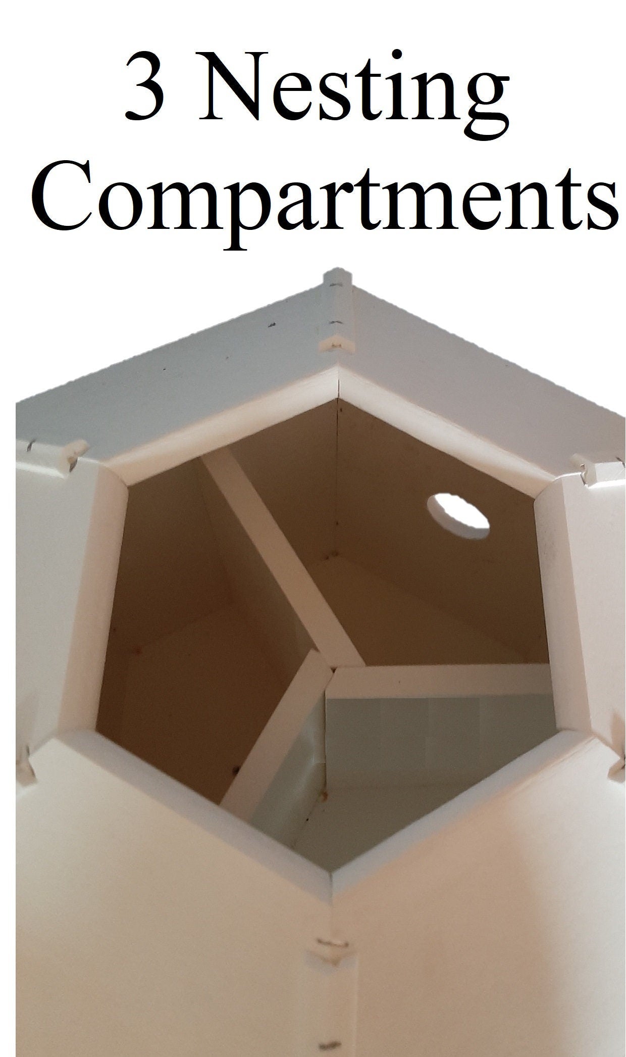 Birdhouse - 3 Nesting Compartments - Amish Handmade - All White - Weather Resistant - Made of Poly Lumber - Birdhouse Outdoor - Home & Living:Outdoor & Gardening:Feeders & Birdhouses:Birdhouses