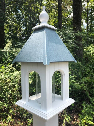 Bird Feeder Choose Your Roof Color - Handmade - Easy Mounting - Bird Feeders For the Outdoors