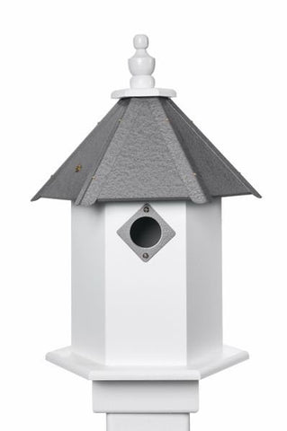 Bird House - 2 Nesting Compartments - Handmade - Metal Predator Guards - Weather Resistant - Pole Not Included - Birdhouse Outdoor
