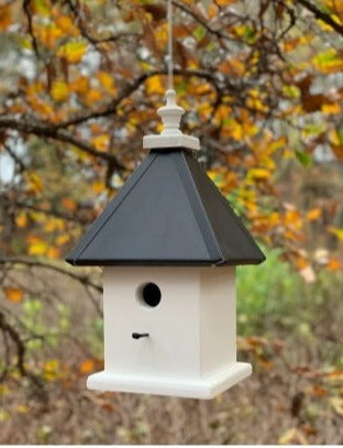 Bird House - 1 Nesting Compartment - Hanging - Handmade - Aluminum Roof - Weather Resistant - Birdhouse Outdoor