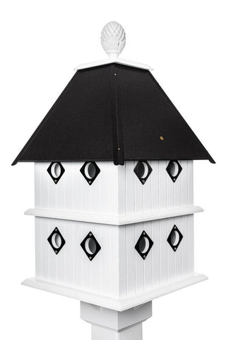 Bird House - X-Large 8 Nesting Compartments - Handmade - Metal Predator Guards - Weather Resistant - Pole Not Included - Birdhouse Outdoor