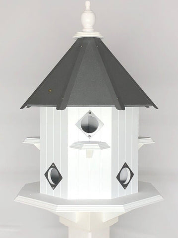 Purple Martin - Bird House - 8 Nesting Compartments - Handmade - Castle Design - X- Large - Weather Resistant -   Birdhouse Outdoor
