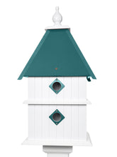Load image into Gallery viewer, Birdhouse Handmade Choose Roof Color X-Large 2 Story 8 Nesting Compartments Vinyl PVC Bird House With Metal Predator Guards.
