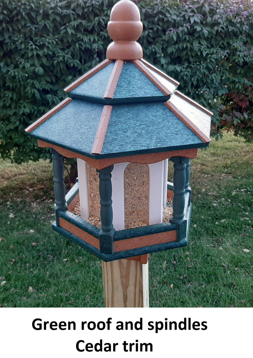 Bird Feeder - Amish Handmade - Poly Lumber Weather Resistant - Large Feeding Opening - Bird Feeders For Outdoors