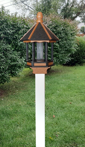 Amish Bird Feeder Handmade - Poly Lumber Weather Resistant - Premium Feeding Tube - Easy Mounting - Bird Feeders For Outdoors