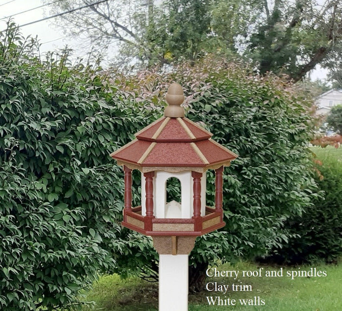 Bird Feeder Poly Gazebo X-Large 6 Sided Arched Amish Handmade - Bird feeders Large / XL