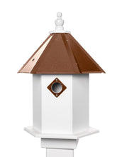 Load image into Gallery viewer, Songbird Birdhouse Handmade Choose Your Roof Color, 1 Nesting Compartments and Metal Predator Guards Vinyl PVC Weather Resistant
