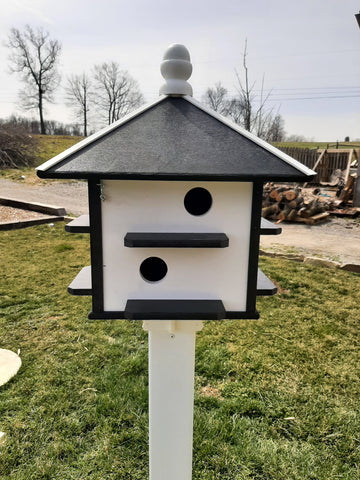 Purple Martin Bird House - 8 Nesting Compartments - Amish Handmade - Weather Resistant - Made of Poly Lumber - Birdhouse Outdoor