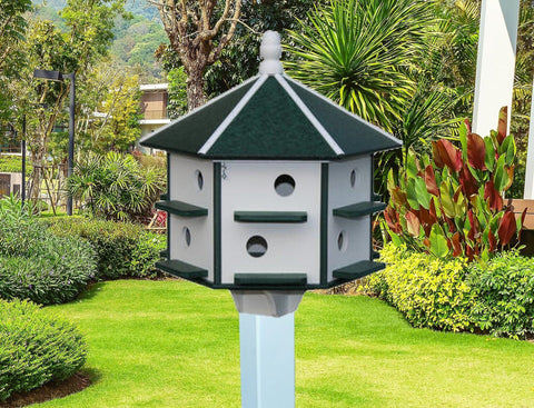 Purple Martin - Bird House - 12 Nesting Compartments - Amish Handmade - Weather Resistant - Made of Poly Lumber - Birdhouse Outdoor