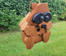 Load image into Gallery viewer, Hanging Racoon Bird House - 1 Nesting Compartments - Amish Handmade - Birdhouse Outdoor
