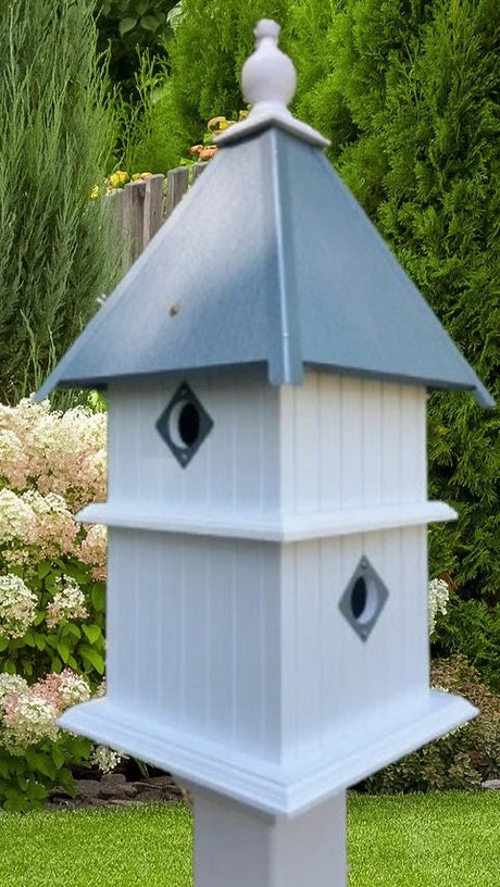 Bird House - 4 Nesting Compartments - 2 story - Handmade - Metal Predator Guards - Weather Resistant - Birdhouse Outdoor - Home & Living:Outdoor & Gardening:Feeders & Birdhouses:Birdhouses