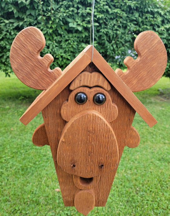 Hanging Moose Bird House - 1 Nesting Compartments - Amish Handmade - Birdhouse Outdoor - Home & Living:Outdoor & Gardening:Feeders & Birdhouses:Birdhouses