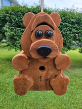Load image into Gallery viewer, Hanging Bear Bird House - 1 Nesting Compartments - Amish Handmade - Birdhouse Outdoor

