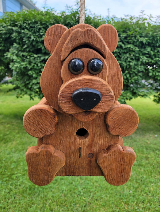 Hanging Bear Bird House - 1 Nesting Compartments - Amish Handmade - Birdhouse Outdoor - Home & Living:Outdoor & Gardening:Feeders & Birdhouses:Birdhouses