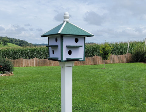 Birdhouse Amish Handmade Poly Purple Martin With 8 Nesting Compartments
