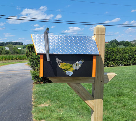 Amish Mailbox Kit of Handmade Poly Mailbox and Poly Post With Birds Design - Barn Mailboxes Poly