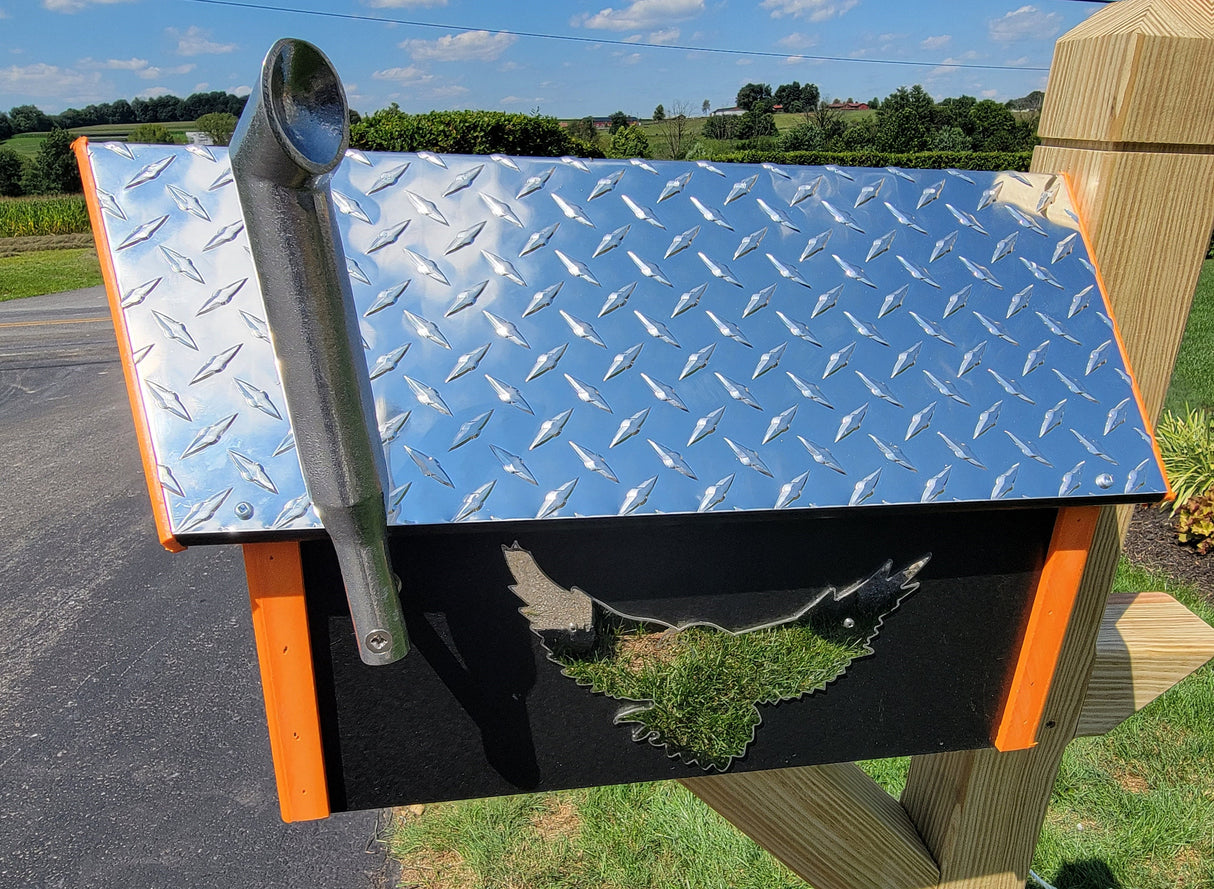 Amish Mailbox Kit of Handmade Poly Mailbox and Poly Post With Birds Design - Unique Mailboxes
