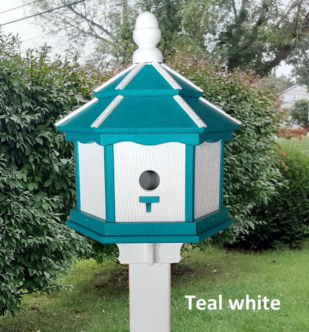 Gazebo Poly Birdhouse Amish Handmade 3 Nesting Compartments Weather Resistant
