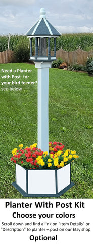 Bird Feeder - Poly Lumber - Amish Handmade - Weather Resistant - Premium Feeding Tube - Easy Mounting on 4