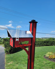 Load image into Gallery viewer, Amish Mailbox Handmade Kit Poly Mailbox and Poly Post With Fire Department Design.
