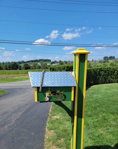 Set of Handmade Poly Mailbox and Poly Post With Nature Design