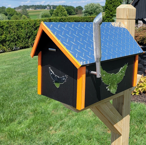 Mailbox Amish Made Wooden/Poly With Birds Design Wood Mailboxes - Unique Mailboxes