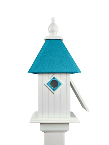 Cathedral Birdhouse Handmade Side Opening, Metal Predator Guards, Choose Roof Color, Bird House For The Outdoors, Pole Not Included